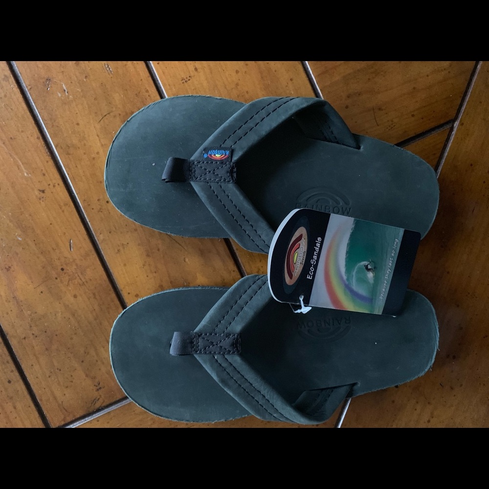 Rainbow 🌈 Black sandals, flip flops